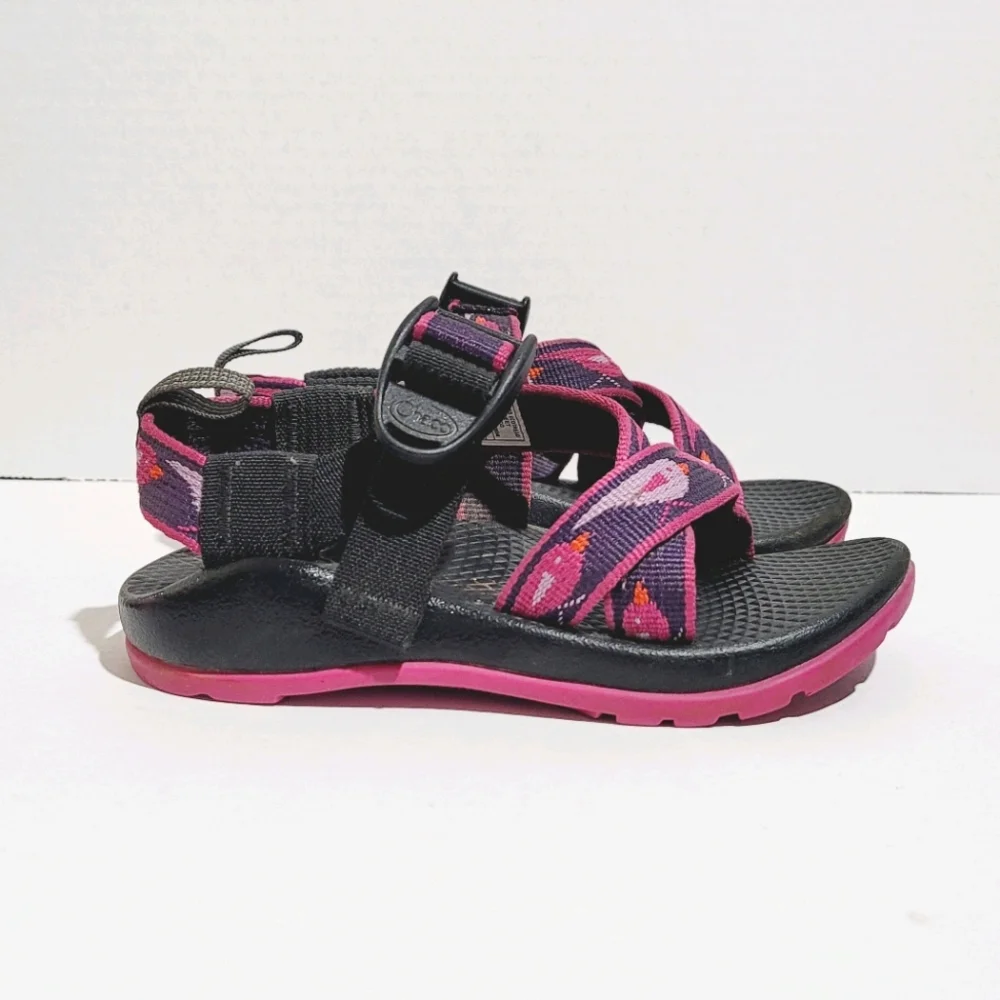 Chaco Z1 EcoTread Toddler Sandals 10 Purple Birds